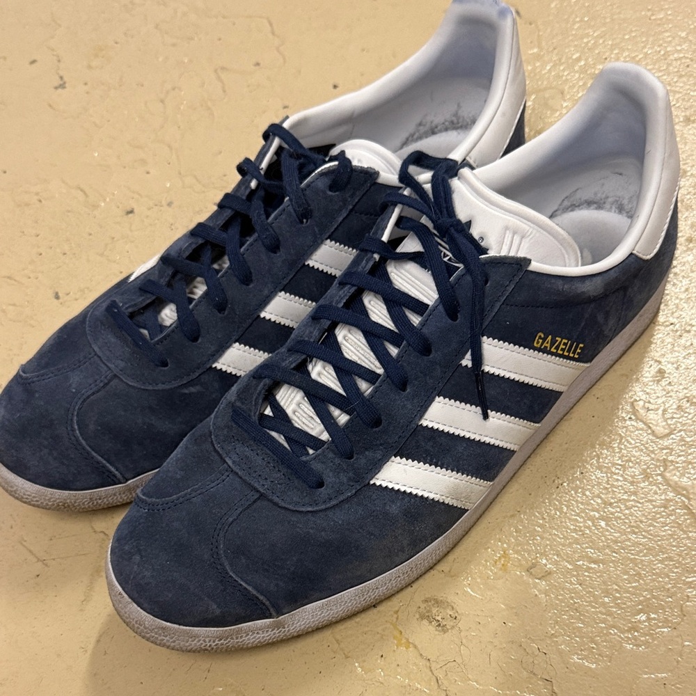 Adidas Gazelle Men's Dark Blue and White Sneakers